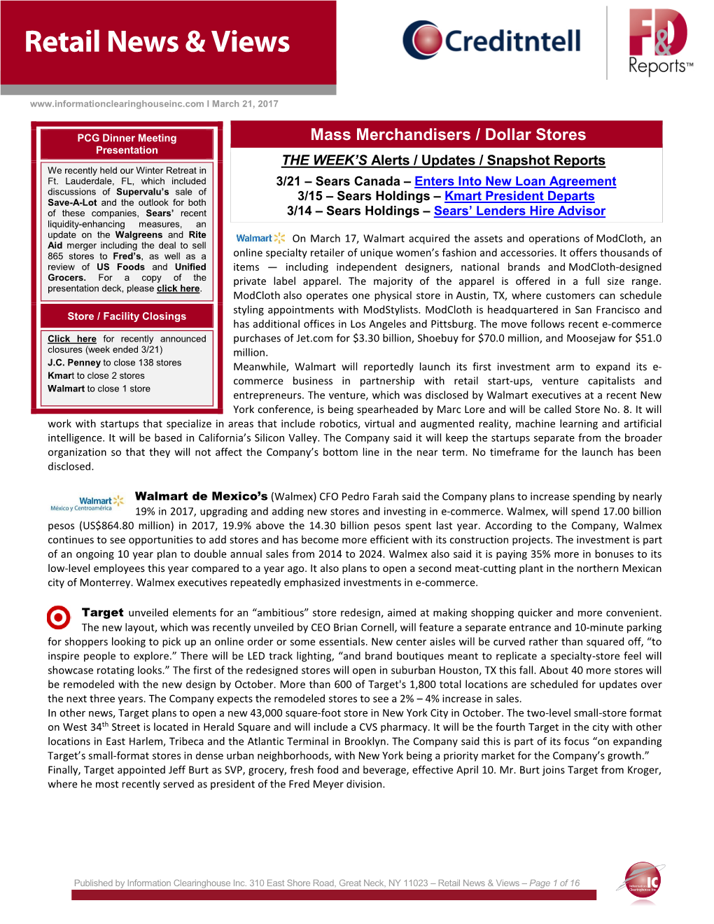 Retail News & Views