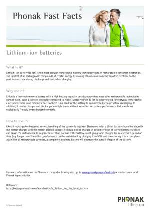 Lithium-Ion Batteries – Fast Facts