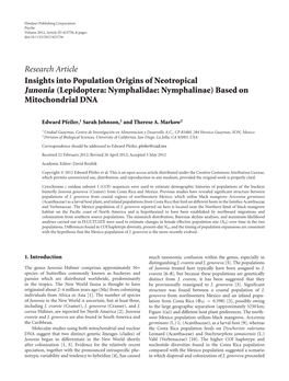 Lepidoptera: Nymphalidae: Nymphalinae) Based on Mitochondrial DNA