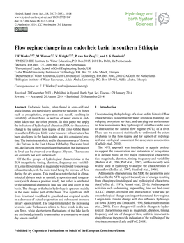 Flow Regime Change in an Endorheic Basin in Southern Ethiopia