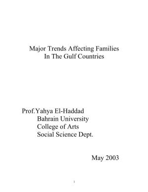 Major Trends Affecting Families in the Gulf Countries
