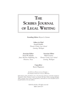 The Scribes Journal of Legal Writing