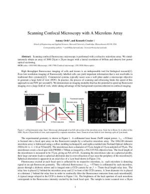 Scanning Confocal Microscopy with a Microlens Array