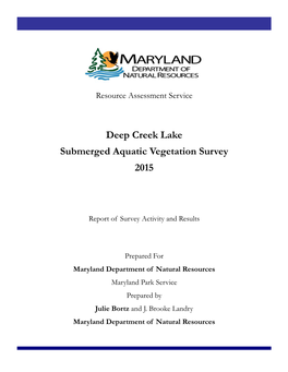 Deep Creek Lake Submerged Aquatic Vegetation Survey 2015