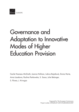 Governance and Adaptation to Innovative Modes of Higher Education Provision