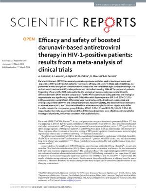 Efficacy and Safety of Boosted Darunavir-Based Antiretroviral Therapy in HIV-1-Positive Patients