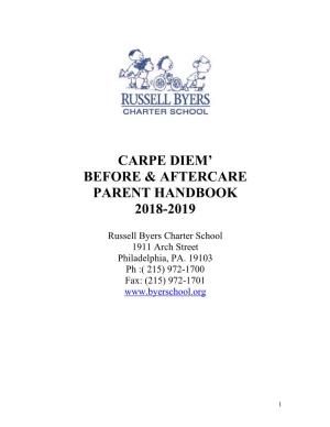 Carpe Diem’ Before & Aftercare Parent Handbook 2018-2019