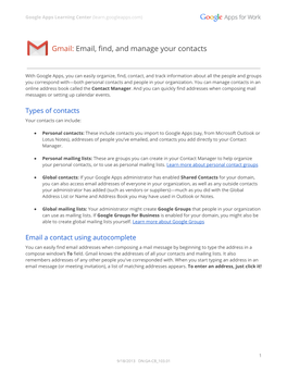 Gmail: Email, Find, and Manage Your Contacts