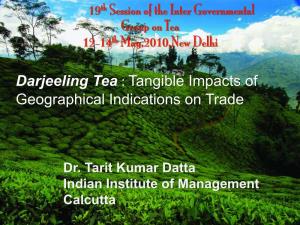 Darjeeling Tea : Tangible Impacts of Geographical Indications on Trade