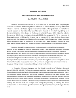 B21-2015 Memorial Resolution