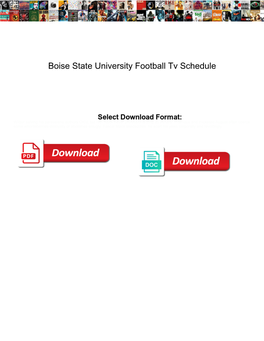 Boise State University Football Tv Schedule