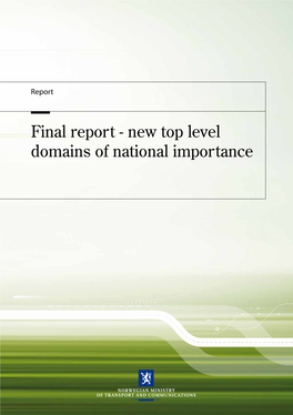 Final Report - New Top Level Domains of National Importance