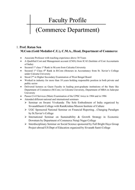Faculty Profile (Commerce Department)