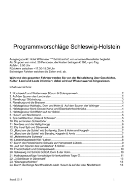 Programmvorschläge Schleswig-Holstein