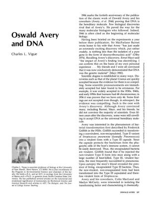 Oswald Avery and His Coworkers (Avery, Et Al