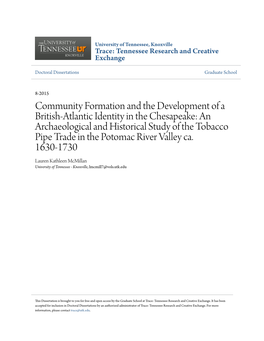 An Archaeological and Historical Study of the Tobacco Pipe Trade in the Potomac River Valley Ca