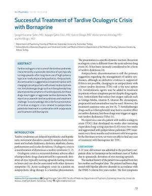 Successful Treatment of Tardive Oculogyric Crisis with Bornaprine