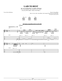 Laid to Rest Guitar Tab