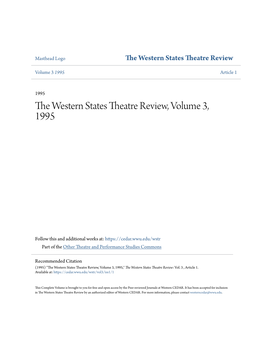 The Western States Theatre Review, Volume 3, 1995