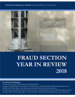 Fraud Section Year in Review 2018