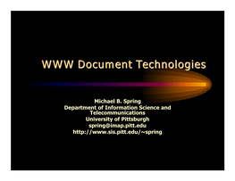 WWW Document Technologies