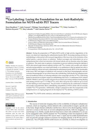 Ga-Labeling: Laying the Foundation for an Anti-Radiolytic Formulation for NOTA-Sdab PET Tracers