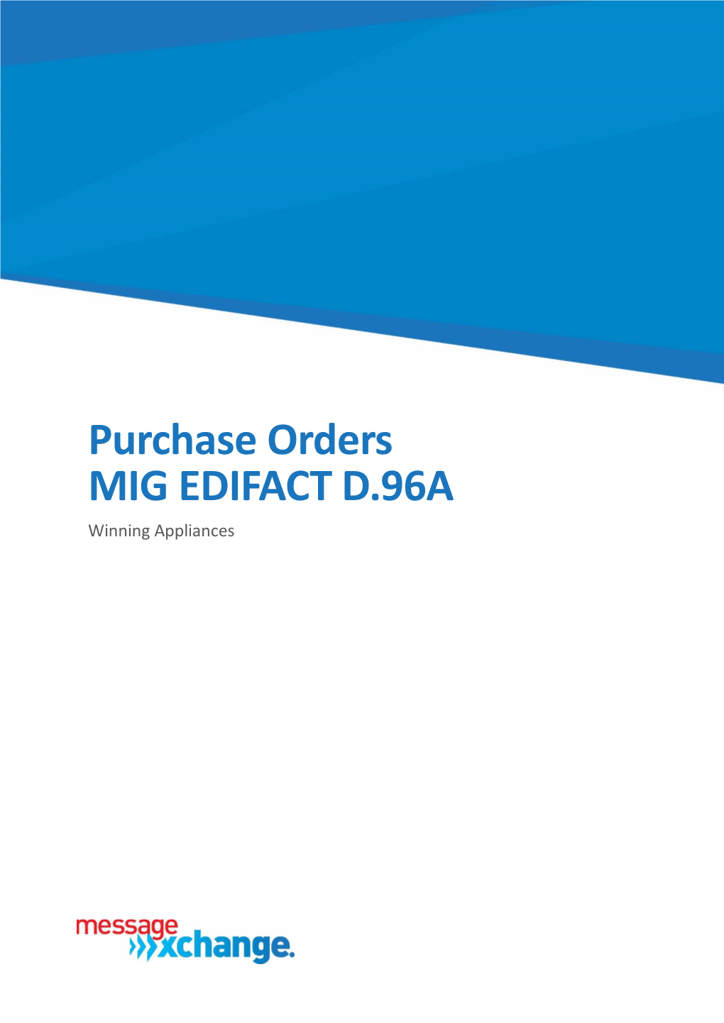 Purchase Orders MIG EDIFACT D.96A Winning Appliances