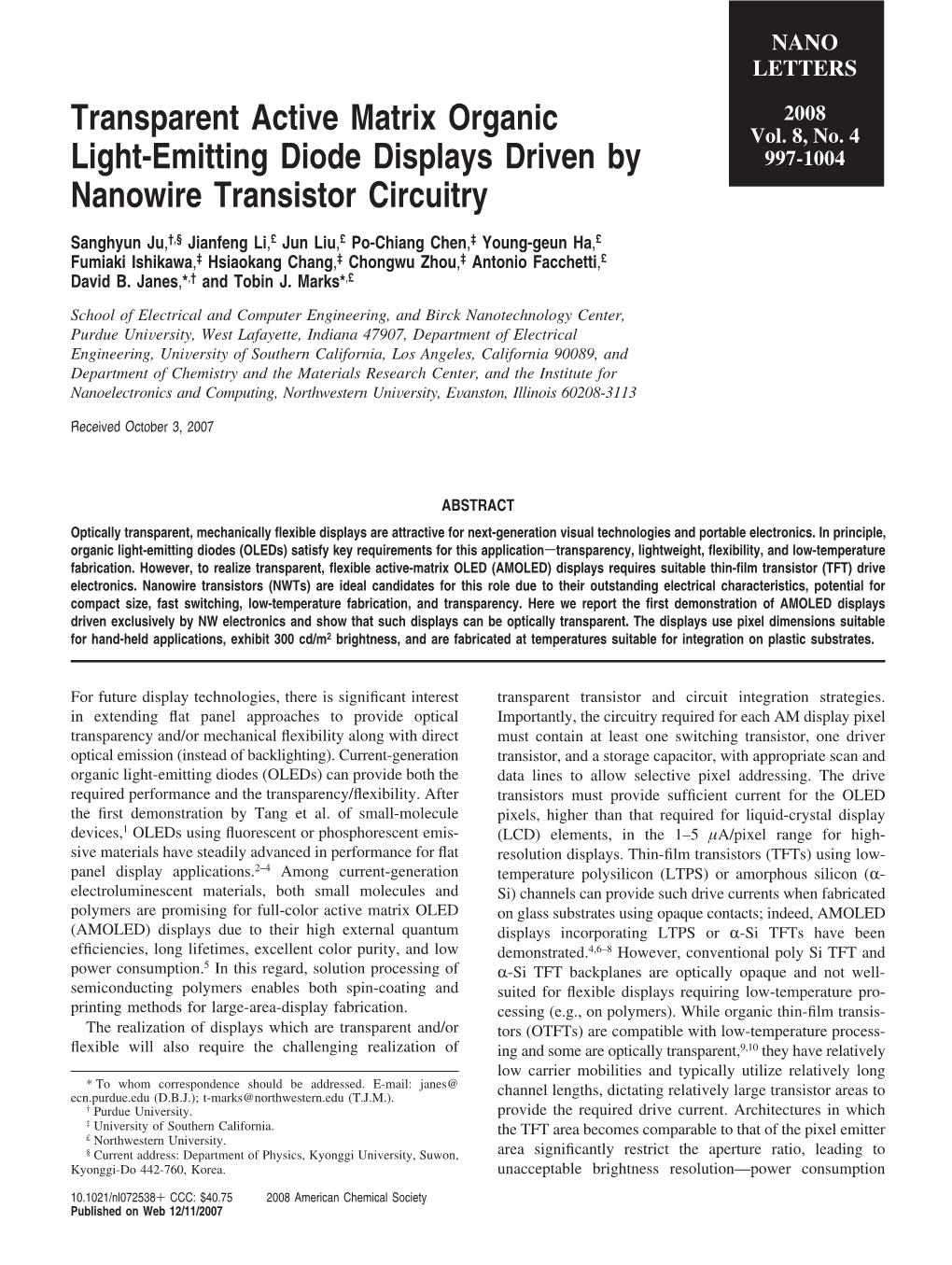 Transparent Active Matrix Organic Light-Emitting Diode Displays