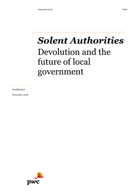 Solent Authorities Devolution and the Future of Local Government