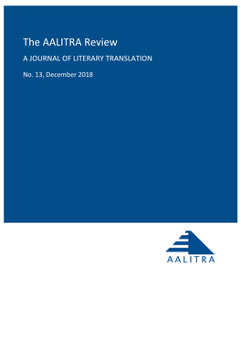 The AALITRA Review a JOURNAL of LITERARY TRANSLATION