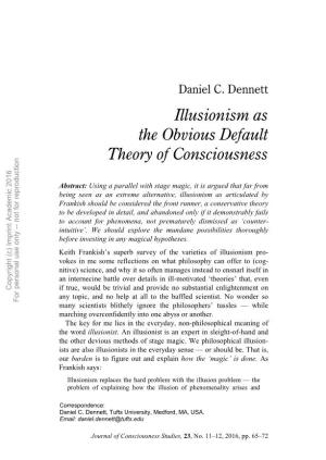 Illusionism As the Obvious Default Theory of Consciousness