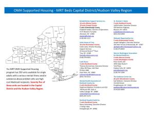 OMH Supported Housing - MRT Beds Capital District/Hudson Valley Region
