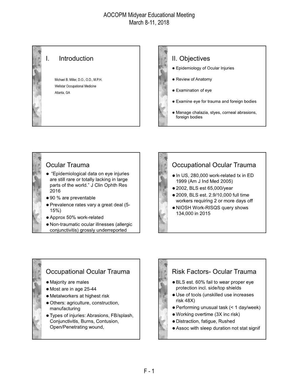 Ocular Trauma Occupational Ocular Trauma