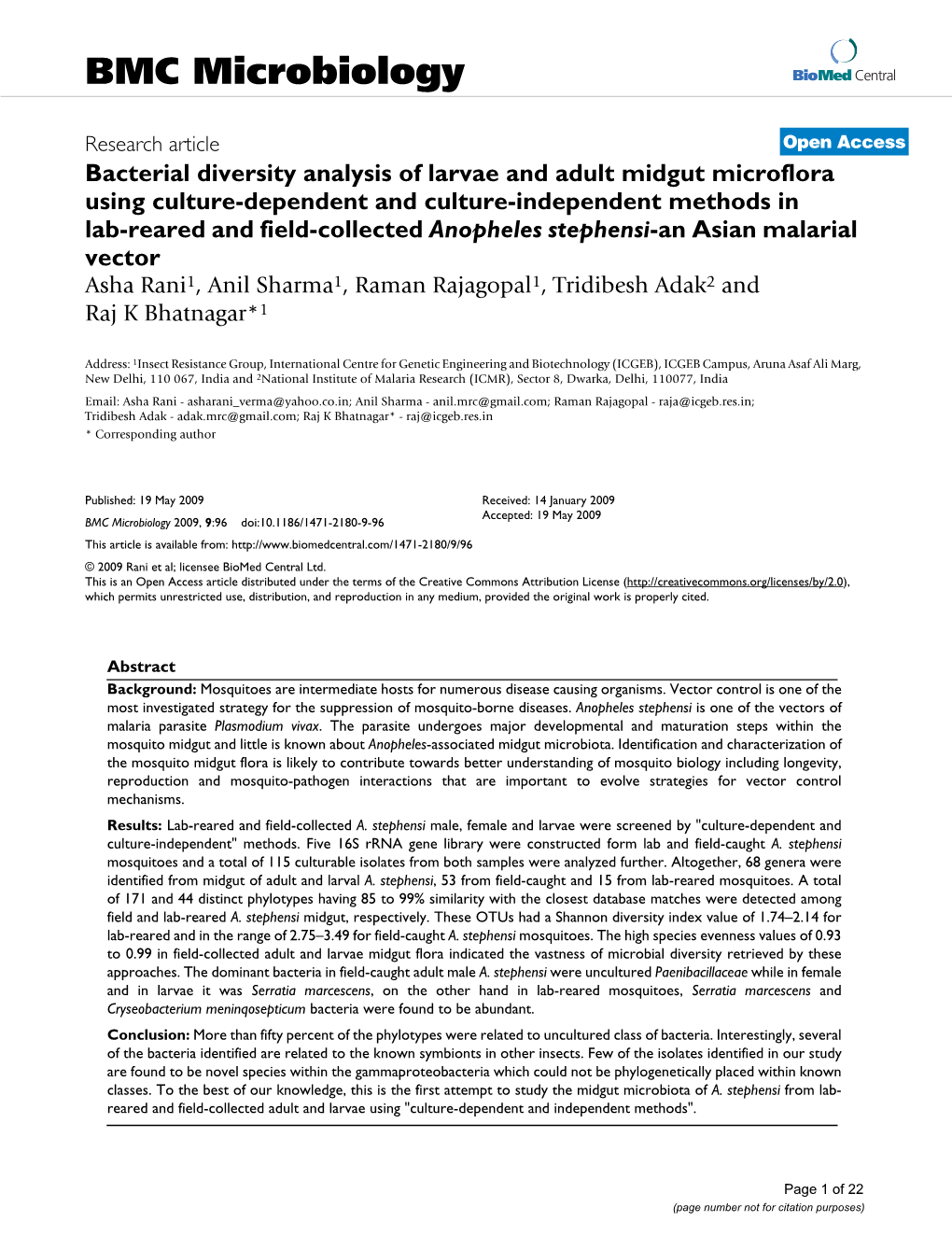 BMC Microbiology Biomed Central