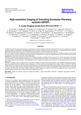 High-Resolution Imaging of Transiting Extrasolar Planetary Systems (HITEP) II