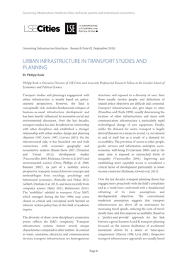 URBAN INFRASTRUCTURE in TRANSPORT STUDIES and PLANNING by Philipp Rode