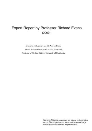 Expert Report by Professor Richard Evans (2000)
