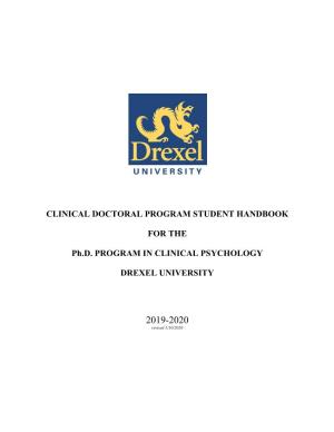 Clinical Doctoral Program Student Handbook for The