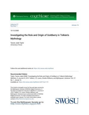 Investigating the Role and Origin of Goldberry in Tolkien's Mythology