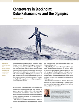 Controversy in Stockholm: Duke Kahanamoku and the Olympics