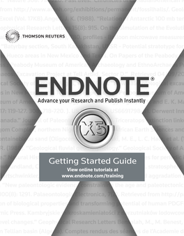 Endnote X3 Getting Started Guide