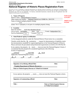 National Register of Historic Places Registration Form