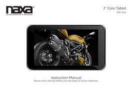 7” Core Tablet Instruction Manual