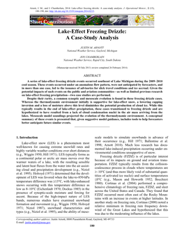 Short Contribution Lake-Effect Freezing Drizzle