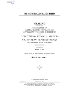 The Securities Arbitration System Hearing Committee