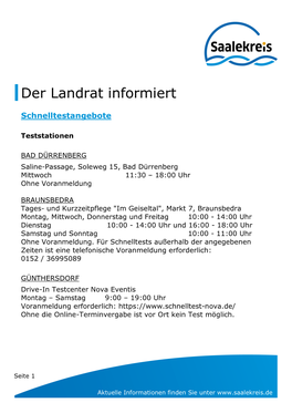 Der Landrat Informiert