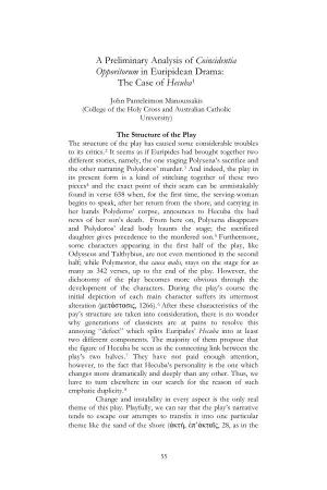 A Preliminary Analysis of Coincidentia Opporitorum in Euripidean Drama: the Case of Hecuba1