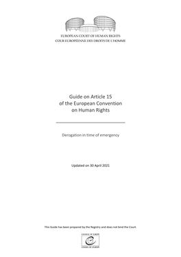 Article 15 of the European Convention on Human Rights