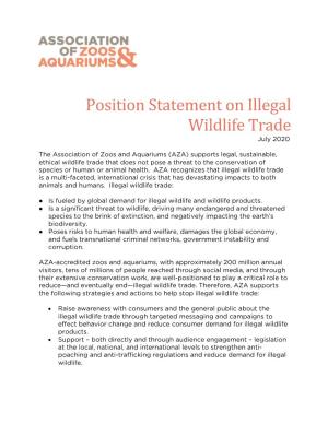 Position Statement on Illegal Wildlife Trade July 2020