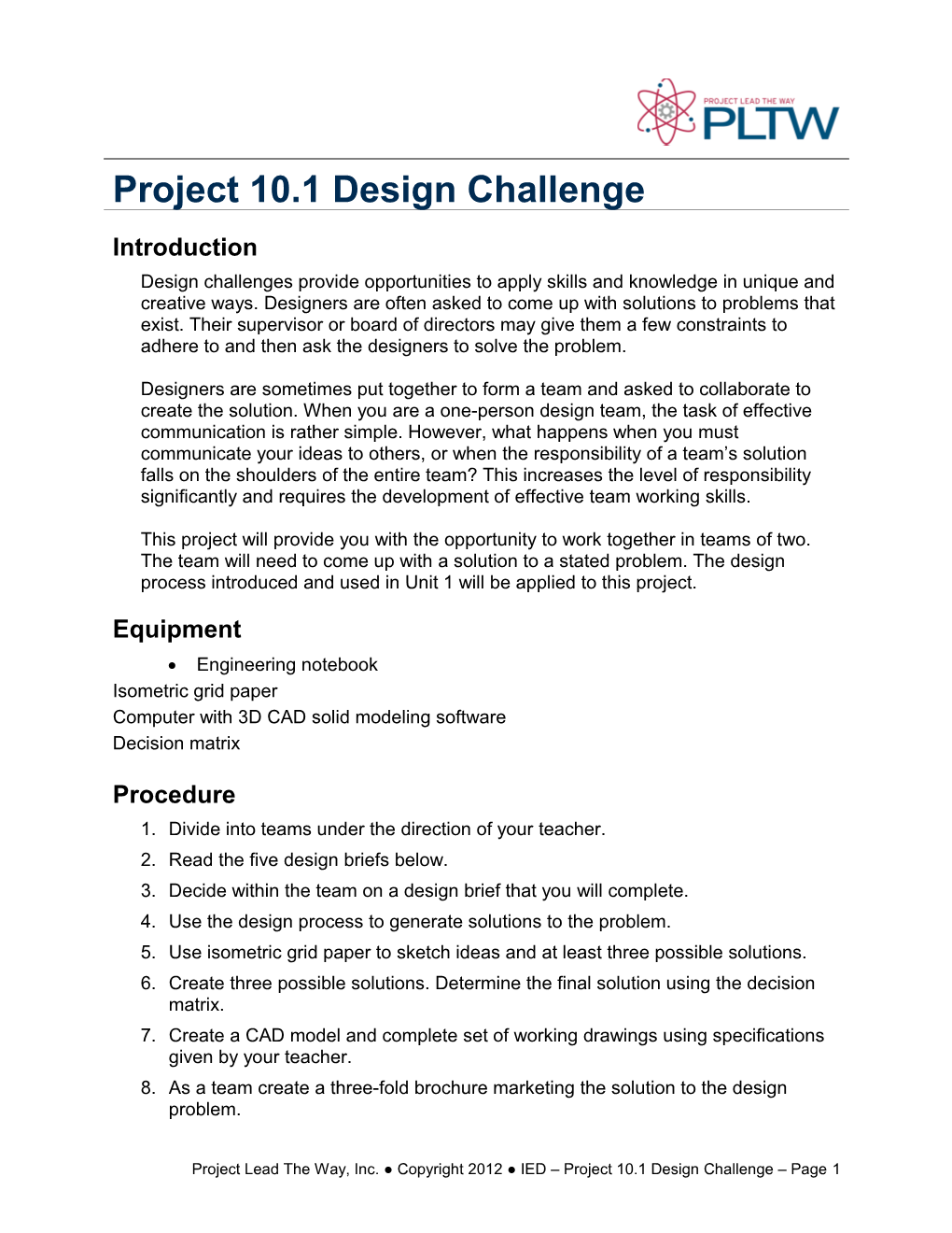 Project 10.1 Design Challenge